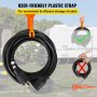 VEVOR generator extension cord with user-friendly plastic strap for efficient storage.