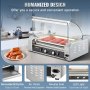 VEVOR Hot Dog Roller, 18 Hot Dog Capacity 7 Rollers, 1050W Stainless Steel Cook Warmer Machine w/ Cover & Dual Temp Control, LED Light & Detachable Drip Tray, Sausage Grill Cooker for Kitchen Canteen