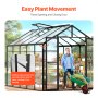 VEVOR Polycarbonate Greenhouse 8 x 10 Ft Outdoor Walk-in Greenhouse for Garden