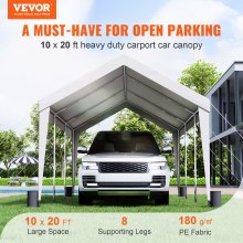 VEVOR Carport, 10x20 ft Heavy Duty Car Canopy Garage Boat Shelter Party Tent with 8 Reinforced Poles and 4 Weight Bags, UV Resistant Waterproof All-Season Tarp for SUV, F150, Car, Truck, Boat