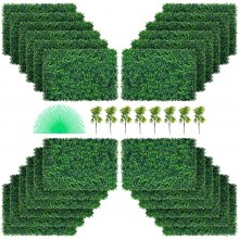 VEVOR Artificial Boxwood Panel UV 24pcs Boxwood Hedge Wall Panels Artificial Grass Backdrop Wall 24" X 16" 4 cm Green Grass Wall, Fake Hedge for Decor Privacy Fence Indoor, Outdoor Garden Backyard