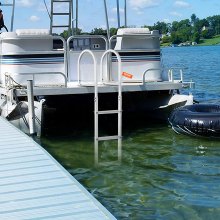 VEVOR Dock Ladder, Removable 3 Steps, 500 lbs Load Capacity, Aluminum Alloy Pontoon Boat Ladder with 3.1'' Wide Step & Nonslip Rubber Mat, Easy to Install for Ship/Lake/Pool/Marine Boarding