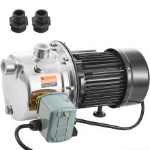 VEVOR 3/4HP SUS304 Stainless Steel Shallow Well Jet Pump, 115 Volt, 18.5 GPM 131 FT Maximum Head Irrigation Water Pump, for Agricultural Garden Irrigation System High-Rise Water Supply Shower Booster