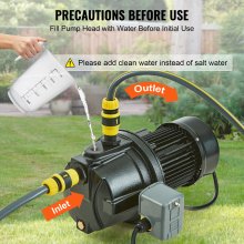 VEVOR 1HP Premium Cast Iron Shallow Well Jet Water Pump, 115 Volt, 17.6 GPM 164 FT Maximum Head Irrigation Water Pump, for Agricultural Garden Irrigation System High-Rise Water Supply Shower Booster