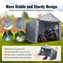 VEVOR Portable Shed Outdoor Storage Shelter, 10 x 10 x 8.5 ft Heavy Duty All-Season Instant Storage Tent Tarp Sheds with Roll-up Zipper Door and Ventilated Windows For Motorcycle, Bike, Garden Tools