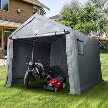 VEVOR Portable Shed Outdoor Storage Shelter, 8 x 14 x 7.6 ft Heavy Duty  Instant Storage Tent Tarp Sheds with Roll-up Zipper Door and Ventilated Windows For Motorcycle, Bike, Garden Tools