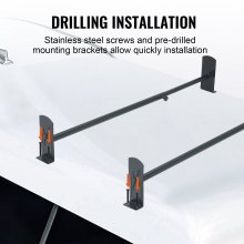 VEVOR Van Roof Ladder Rack, 2 Bars Alloy Steel Roof Racks, 500 LBS Capacity Rain-Gutter Roof Rack, Adjustable Length 35.8"-57.5", Van Ladder Rack Compatible with Chevrolet Express, GMC Savana, etc