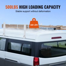 VEVOR Van Roof Ladder Rack, 2 Bar Alloy Steel Ladder Racks, Adjustable from 47.2"-78.7", 500 lbs Capacity, Roof Rack Compatible with Full-size Vans with Rain Gutter, Chevrolet Express, GMC Savana, etc