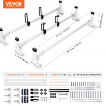 VEVOR Trailer Ladder Rack Van Roof Rack for Ford Transit 150 250 350 2015-2022