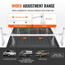 VEVOR Trailer Ladder Rack Van Roof Ladder Rack 800 lbs 56.7-63 inch Adjustable