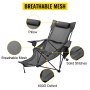 VEVOR folding camp chair with breathable mesh, pillow, 600d oxford, and solid stitches.