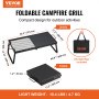 VEVOR Folding Campfire Grill, Heavy Duty Steel Mesh Grate, 22.4" Portable Camping Grates Over Fire Pit, Camp Fire Cooking Equipment with Legs Carrying Bag, Grilling Rack for Outdoor Open Flame Cooking