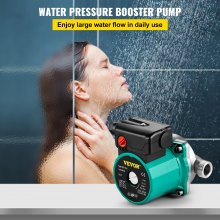 VEVOR Recirculating Pump, 93W 110V Water Circulator Pump, Automatic Start Circulating Pump NPT 3/4" w/Brass Fittings, Stainless Steel Pump Head, Three Speed Control for Electric Water Heater System