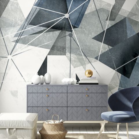 Modern Geometric Triangle Art Wallpaper Mural