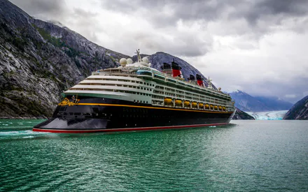 Sky, Mountains, Alaska, Space, Cruise Ship