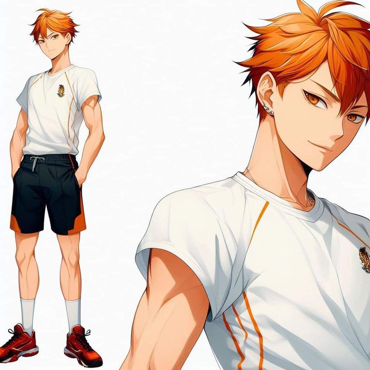 Appearance: Orange undercut hair, hazel eyes, athletic build