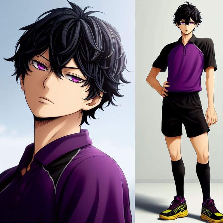 Appearance: Short black hair, pink eyes, athletic build