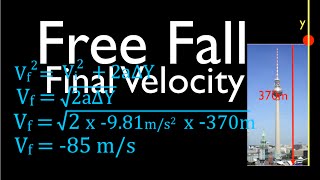 Physics, Kinematics, Free Fall - Solving for Final Velocity, No. 2