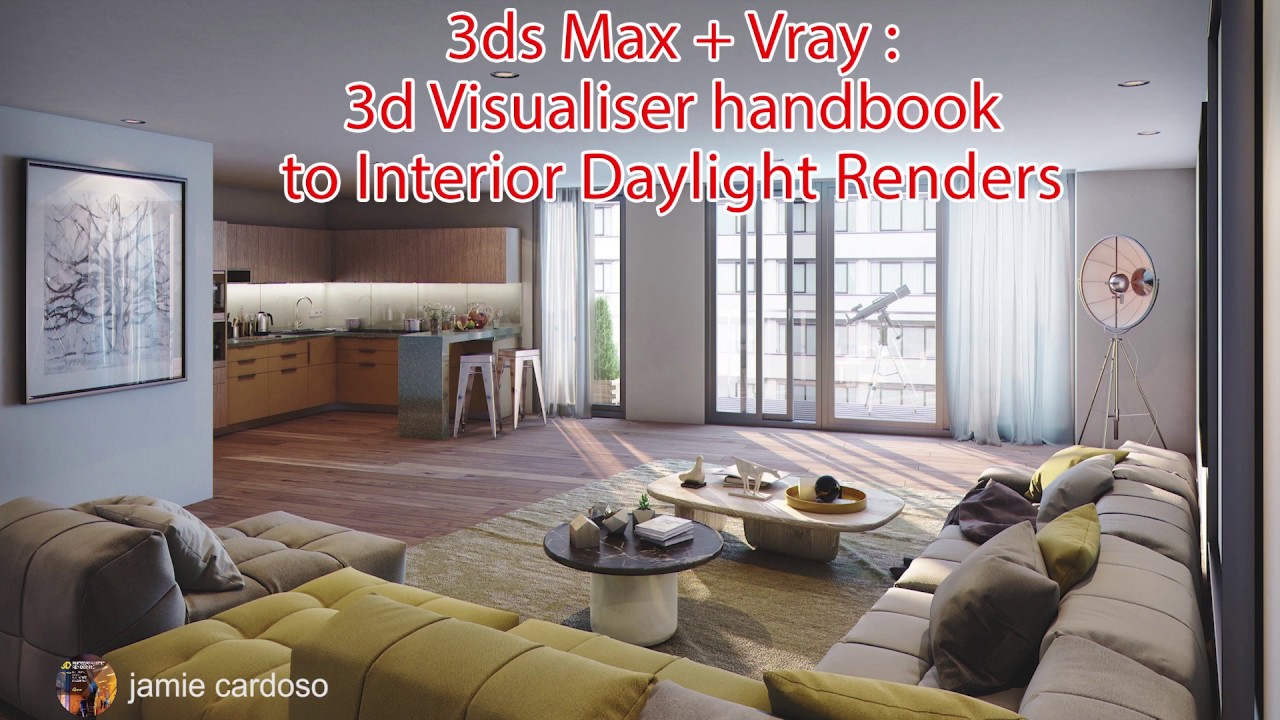 video/rendering interior day light 3ds max tutorial 