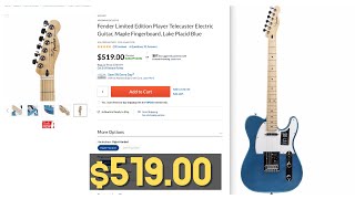 Video thumbnail for Fender Player Series Telecaster (Now $499!) from Adorama -- Unboxing (sort of) --  lake placid blue. by Hogan's Hideout