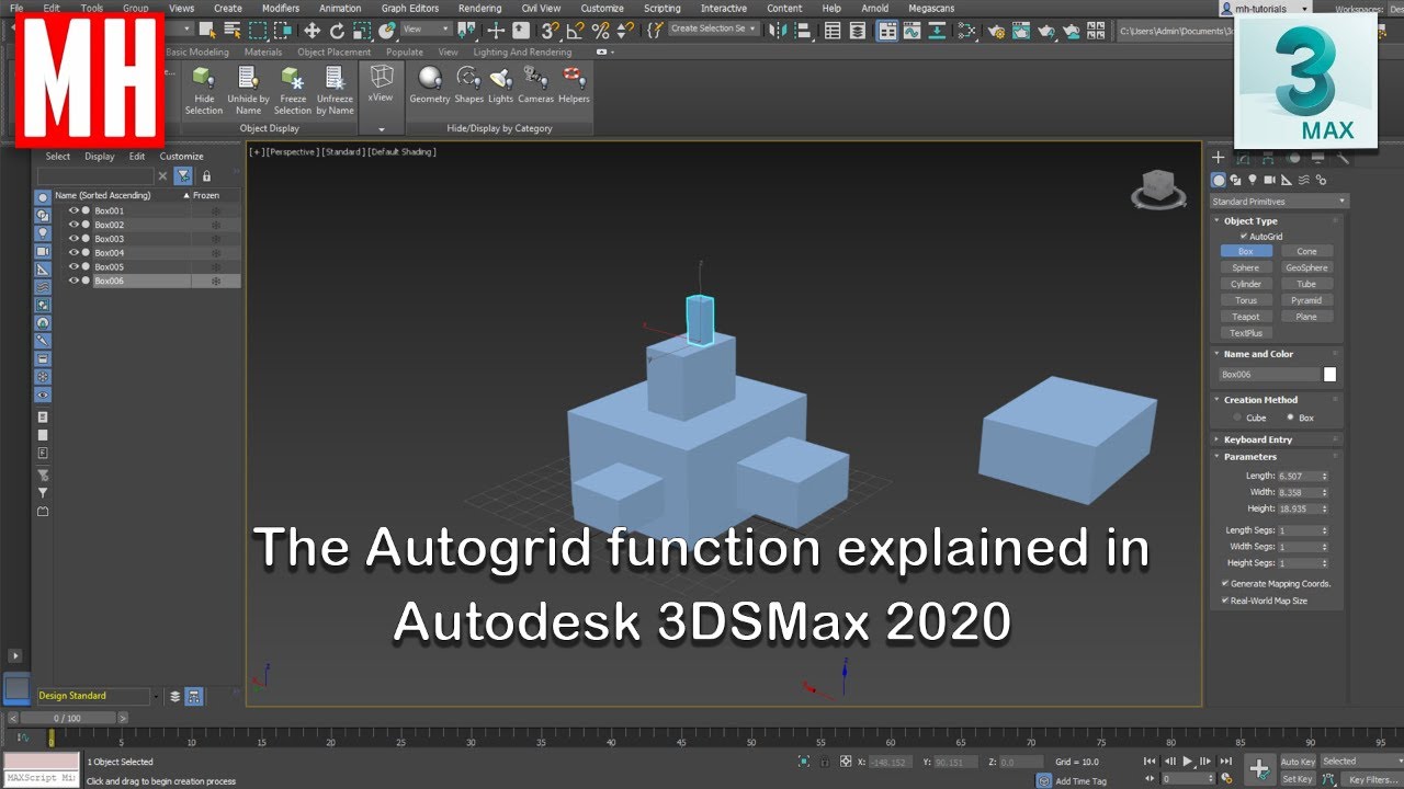 video/using autogrid function 3ds max tutorial 