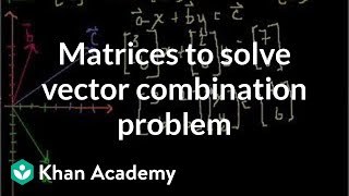 Matrices to solve a vector combination problem