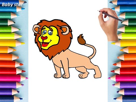 مدراول تعليم الرسم للاطفال : رسم طائرة و كلب و اسد | بيبى ستار | how to draw airplane, dog a nd lion