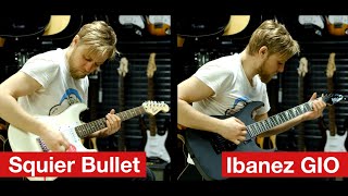 Video thumbnail for Ibanez GIO GRG121DX vs Fender Squier Bullet Strat HSS 🎸 Tone Demo by Electric Guitar Gear Demos by Guitarman