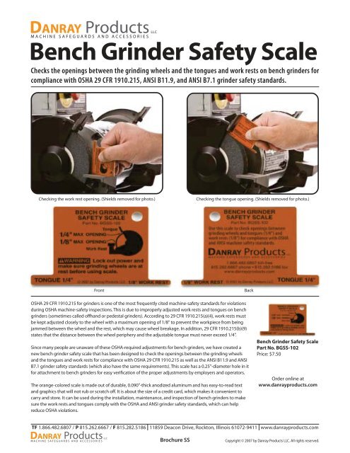 Bench Grinder Safety Scale Danray Products | stickhealthcare.co.uk