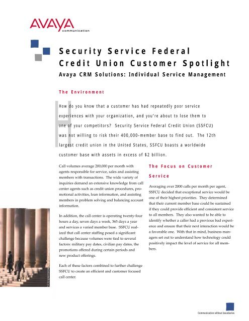 Security Service Federal Credit Union Customer Spotlight