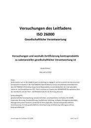 Versuchungen des Leitfadens ISO 26000 - ISO 26000, an estimation