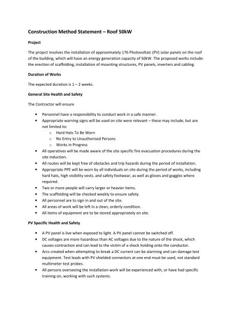 What Is Method Statement For Civil Works - Printable Templates