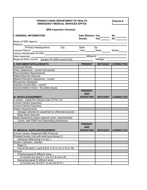 7-2011 QRS CHECKLIST.pdf - Eastern EMS Council