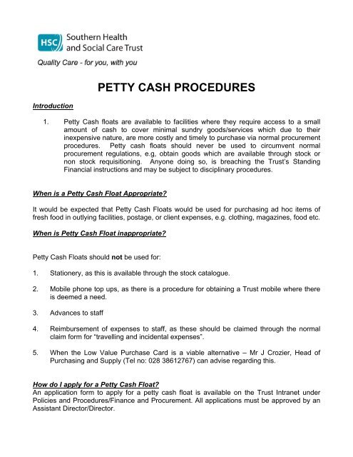 Petty Cash Procedures