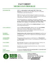 Micro Loan Fact Sheet - SEED Corp