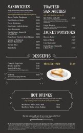 desserts hot drinks sandwiches toasted sandwiches jacket potatoes