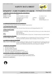 SAFETY DATA SHEET 02766/02767 FAIRY WASHING UP LIQUID ...