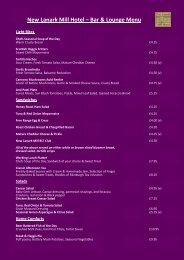 to see our sample bar & lounge menu. - New Lanark Mill Hotel