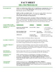 fact sheet sba 504 program - SEED Corp