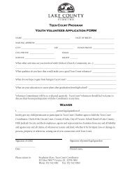 Teen Court Volunteer Application Packet - Lake County