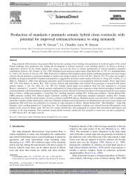 Production of mandarin + pummelo somatic hybrid citrus rootstocks ...