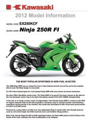 2012 Ninja 250R FI Model Information - Kawasaki New Zealand