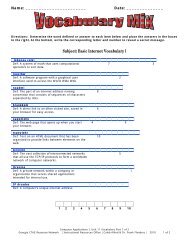 Subject: Basic Internet Vocabulary I - Georgia CTAE