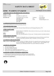 safety data sheet 02500 washing up liquid - Trust Hygiene Services