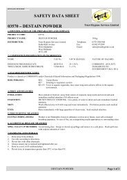 safety data sheet 03570 destain powder - Trust Hygiene Services