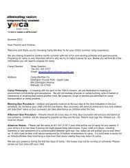 Camp Ma-Kee-Ya Welcome Letter - YWCA Bergen County New ...