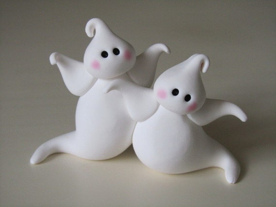 Whimsical Halloween Ghosts by ClayPeeps on Etsy