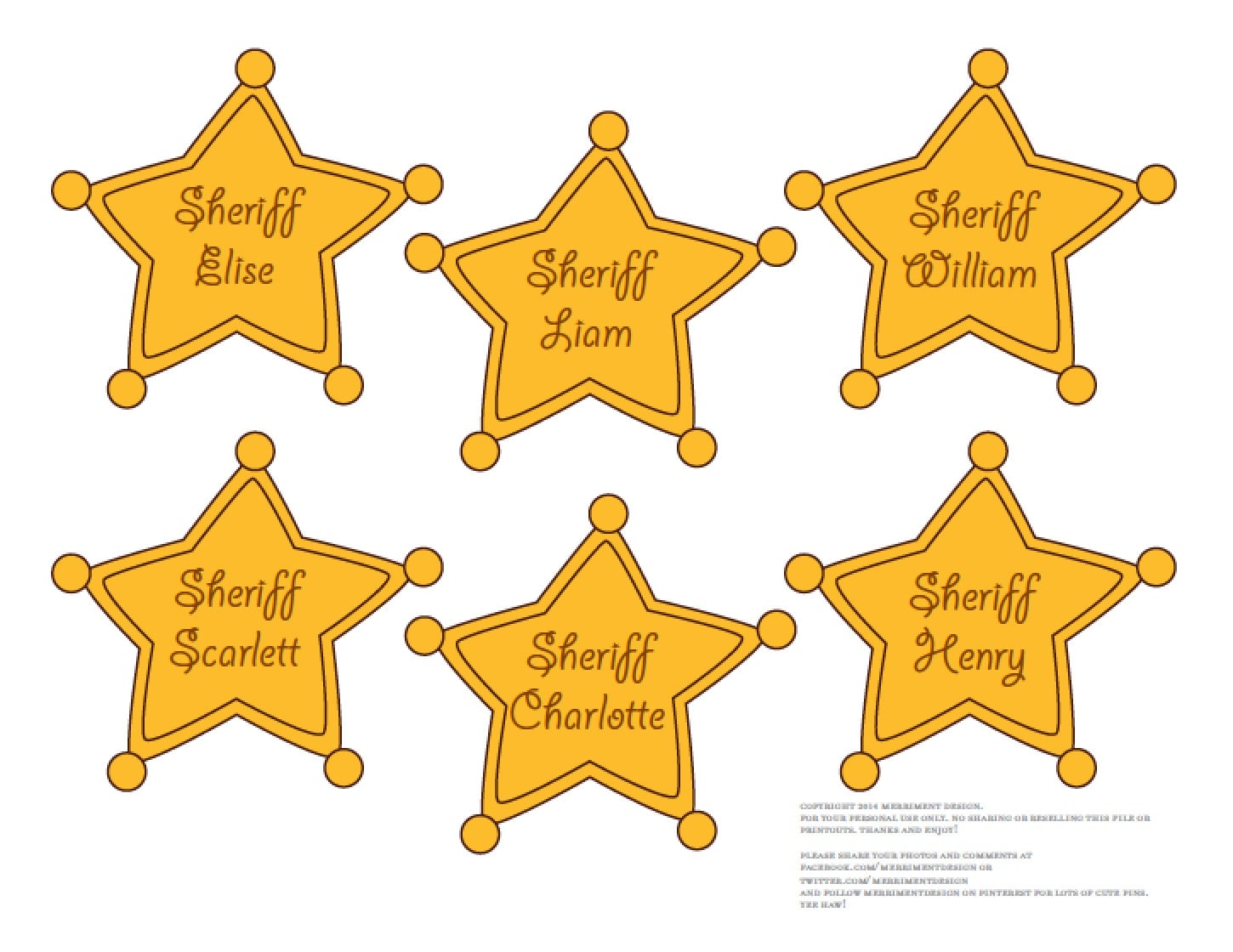 Editable Sheriff Badge Template