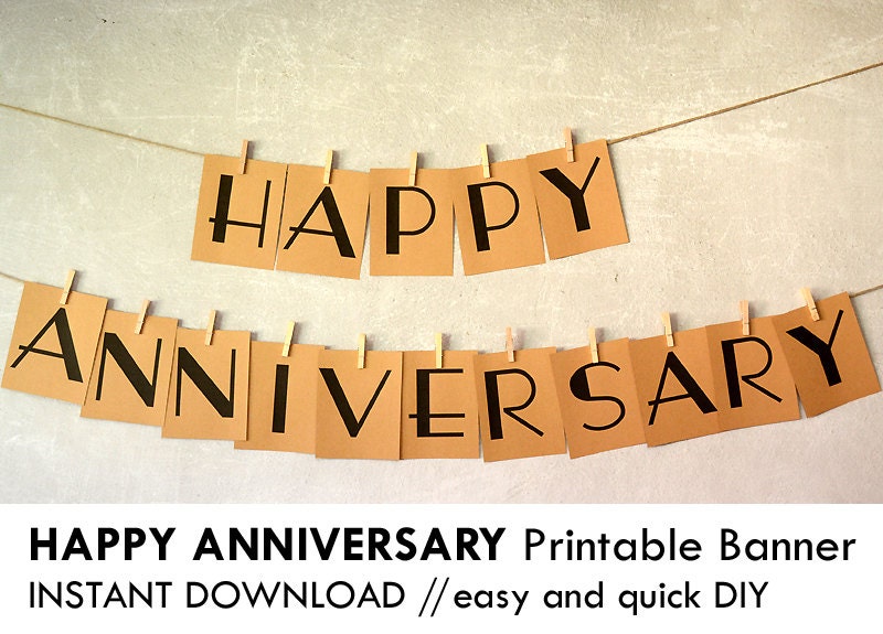 Happy Anniversary Banner Template Printable - Printable Templates