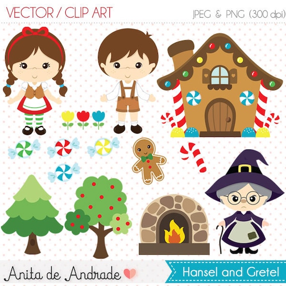 Hansel and Gretel clipart Fairy tale vector Commercial use